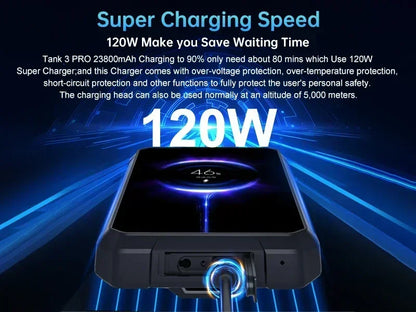 8849 Tank 3 Pro by Unihertz 5G Rugged Projector Phone 23800mAh 512GB ROM Mobile Phones 200MP 120W Charger OTG Smartphone Android