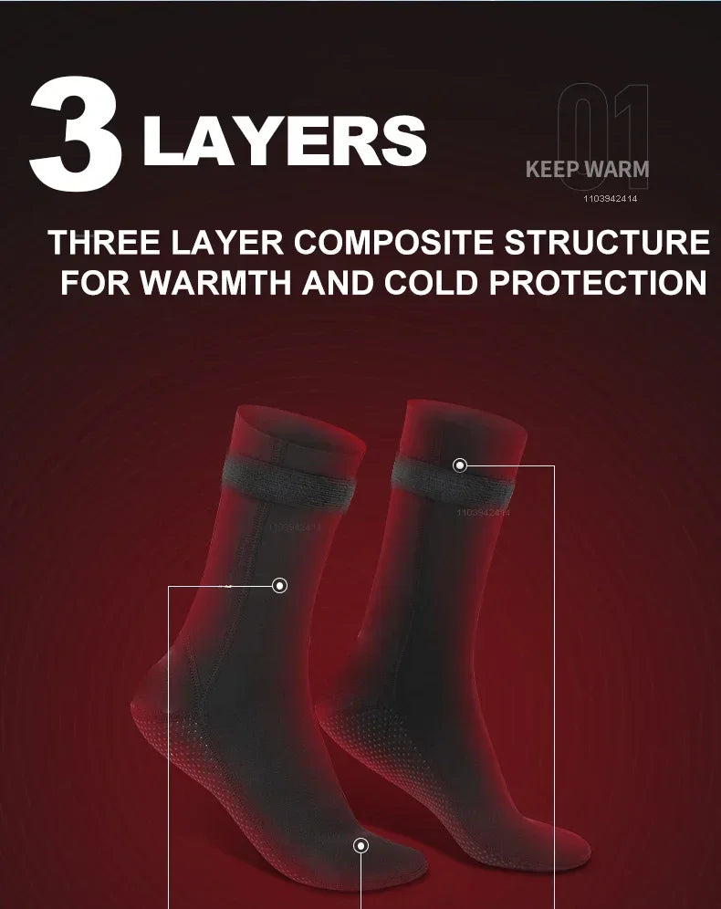 3mm Neoprene Socks Wetsuit Shoes Non Slip Surf Swim Fins Socks Warm Beach Boots for Snorkeling Diving Water Sports