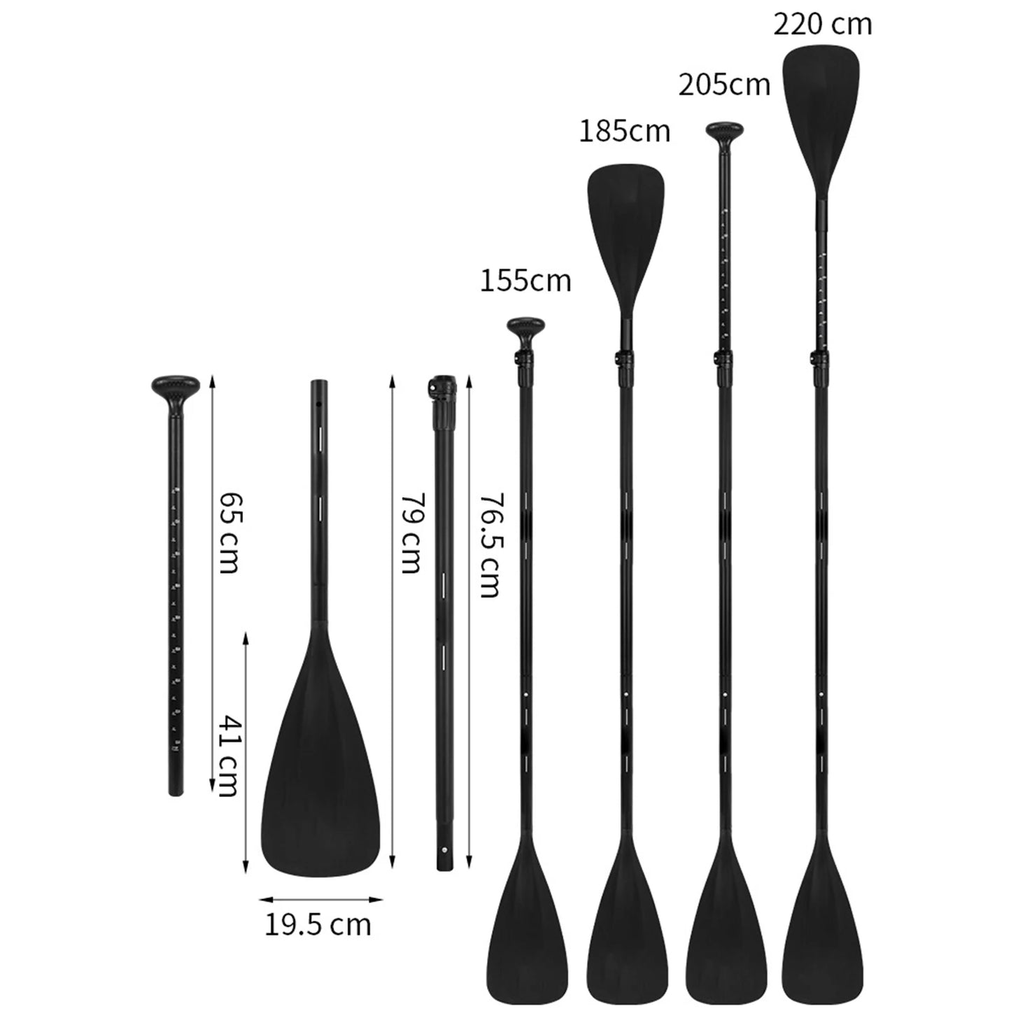 Adjustable  Paddle Aluminum Alloy Stand Up Paddle Board Paddle Portable Retractable Paddle Inflatable Boat Paddle