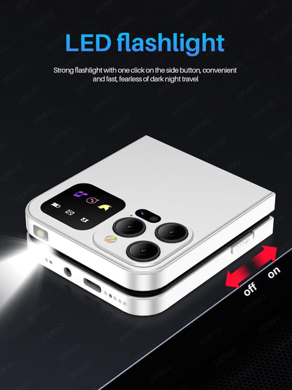 Foldable Mobile Phones Speed Dial 2 SlM Cards 2.4" Display Cellphone Call Recording LED flashlight Blacklist FM Radio Telephones