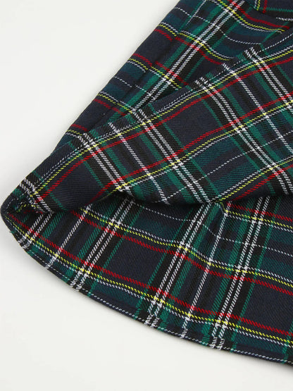 Womens Plaid Pleated Skirts With Necktie Harajuku Mini Japanese Preppy Schoolgirls Uniforms Kawaii Skirts Ladies Cosplay Costume