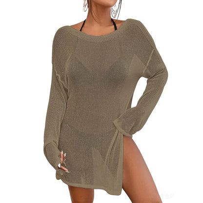 Crochet Swimsuit Coverup for Women Sheer Bathing Suit Cover Ups Kintted Swimwear Bikini Beach Vacation Outfits