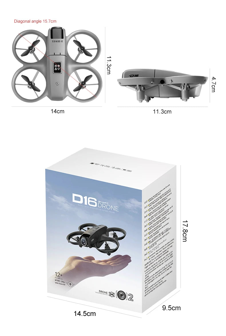 D16 RC Drone 8K Aerial HD Profesional Dual-camera FPV Helicopter Optical Flow GPS Positioning Avoidance Bushless Motor Drone UAV