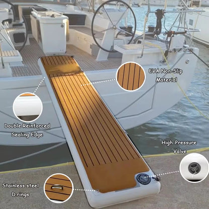 Portable Inflatable Air Dock Water Platform Swim Dock Mat Inflatable Floating Gangway Platform For Yacht Boat Pool Beach Ocean