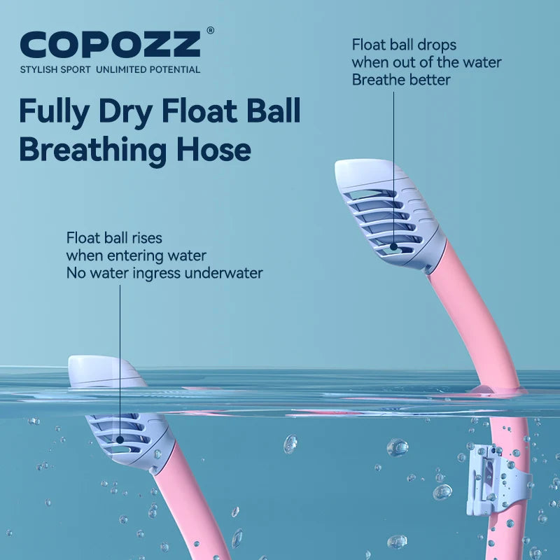 COPOZZ Underwater Scuba Diving Mask and Snorkel Anti-Fog Goggles Glasses Diving Swimming Easy Breath Tube Set for Kids Children