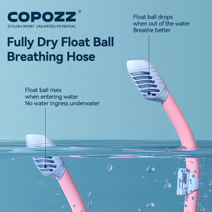 COPOZZ Underwater Scuba Diving Mask and Snorkel Anti-Fog Goggles Glasses Diving Swimming Easy Breath Tube Set for Kids Children