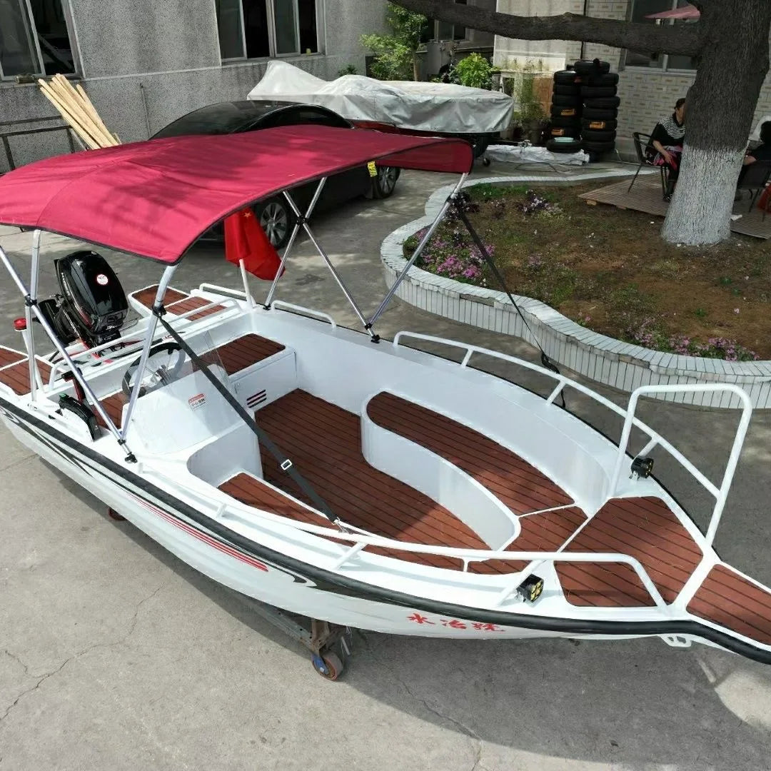 Unbeatable 6-8 Passenger Capacity River Fishing Sports Yacht Comfortable Outboard with Aluminum Alloy Speedboat Welded Handrails