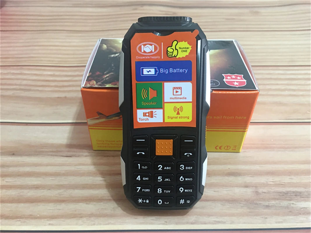 Mini Rugged Mobile Phone, 1.8", Push Button,Dual Sim, BT,Dual Flashlight, MP3,Wireless FM,BigHorn Dustproof Shockproof CellPhone