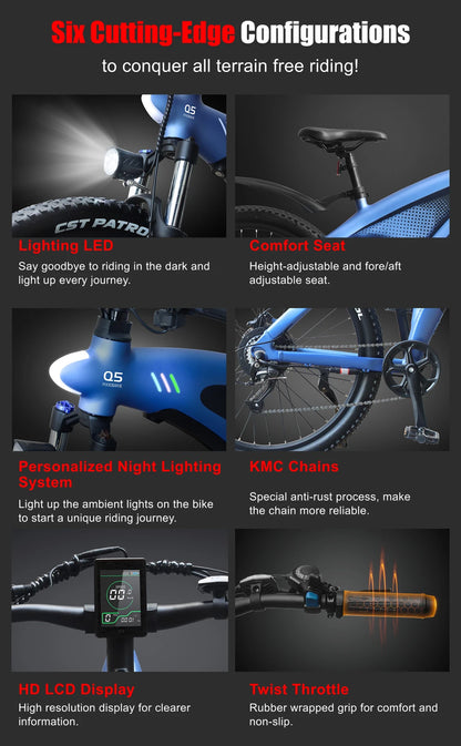 HX Q5 Ebike 2000W Adults Electric Bike 85Nm 57KM/H Electric Bicycle 27.5*2.25 Inch Removable battery Electric Mountain Bike