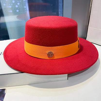 Fedora Hats for Women Fashion Elegant Bowler Dress Caps Panama Church Wedding Ribbon Band Hat Men Felt Jazz Hat