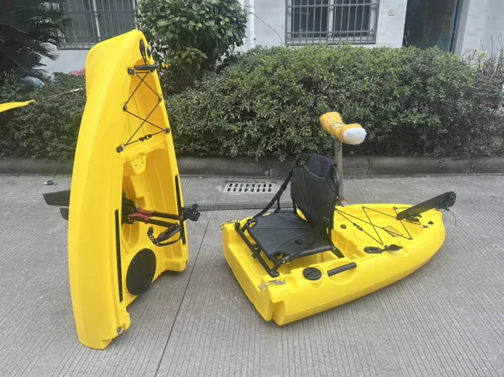 2025 Portable LLDPE Kayak With Split Hard Shell Electric Pedal-Driven Canoe For Solo Tandem Lake Sea Adventures Modular Assembly