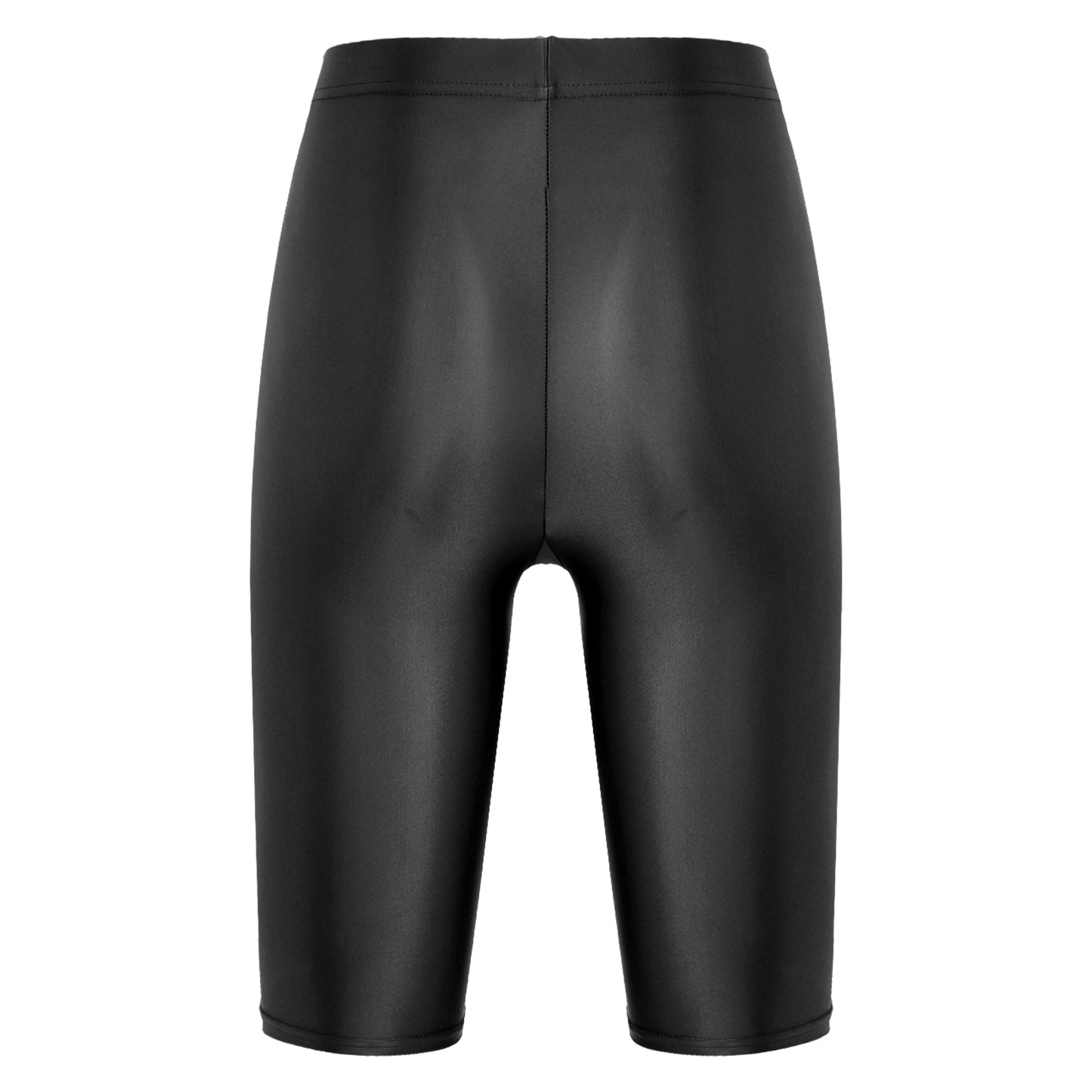 Women Glossy Shorts High Waist Fitness Short Leggings Oil Shiny Knee-Length Tights Swimming Trunks Female Workout Sports Bottoms