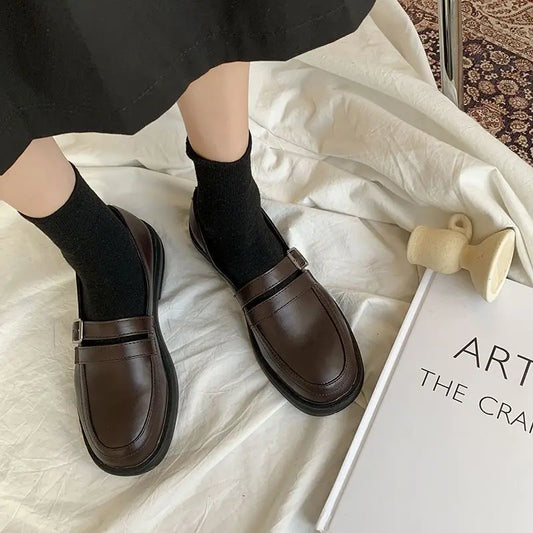 Shoes For Women Black Woman Pumps Low Heel Elegant Loafers Luxury Leather Casual Round Toe Stylish L Vacation Popular 39 On Sale