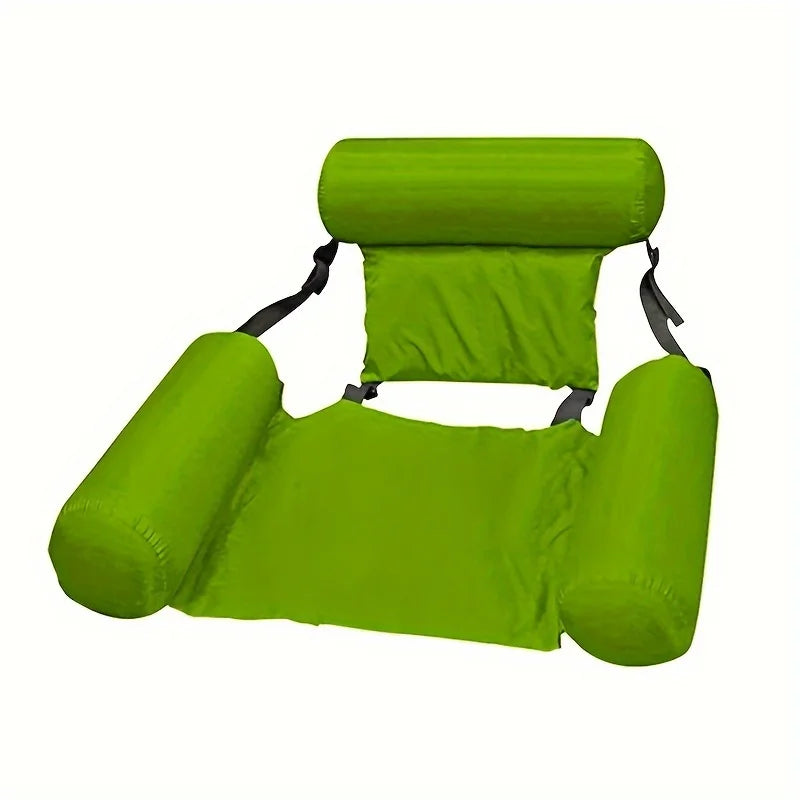 3-Tube Inflatable Pool Float Lounge, Foldable Colorful Pattern Floating Raft, Portable Pool Party & Beach Tanning Lounger Float