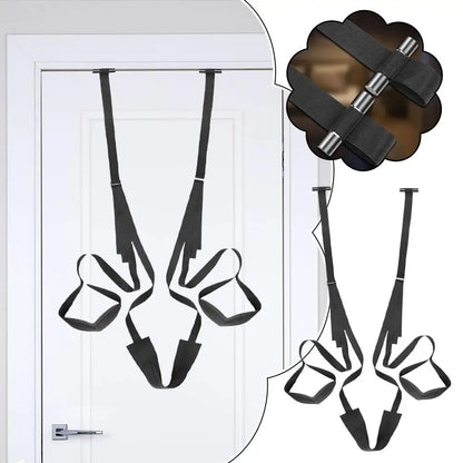 SM Sex Swing with Adjustable Door Anchor and Straps for Hands Feet Restraint Unlock Multiple Positions
