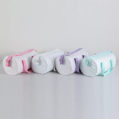 Striped Duffle Bag Women Canvas Travel Overnight Bag With Detachable Adjusted Strap Weekender Bag Vacation