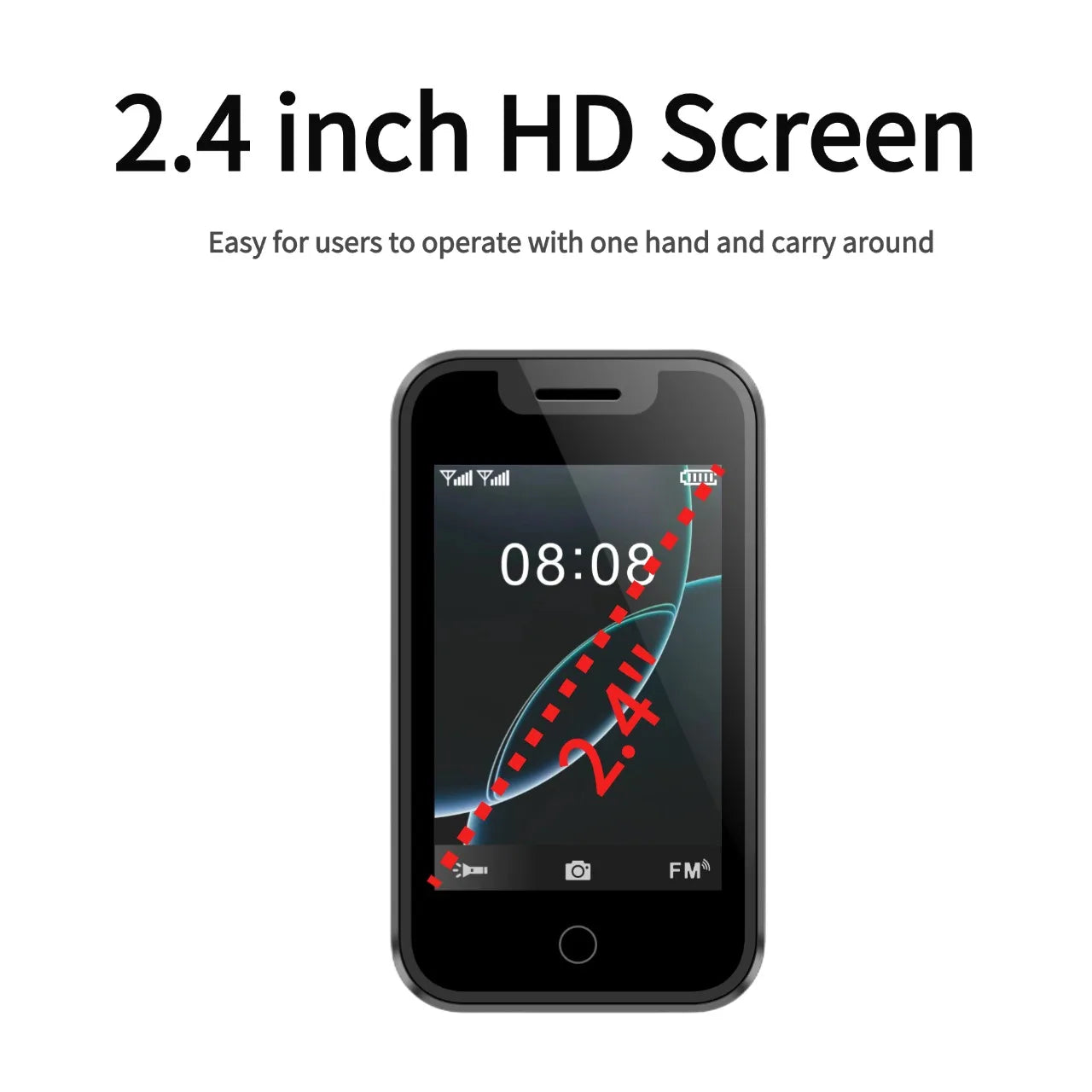 Mini Smart Wearable Mobile Phone 2.4" Touch Screen Support Dual SIM Bluetooth Call Music SMS Voice Changer Camera Vibration