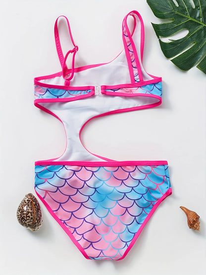 Toddler Girls One-piece Swimsuits Girl Waistless Fish Scale Mermaid Children's Ins Swimsuit