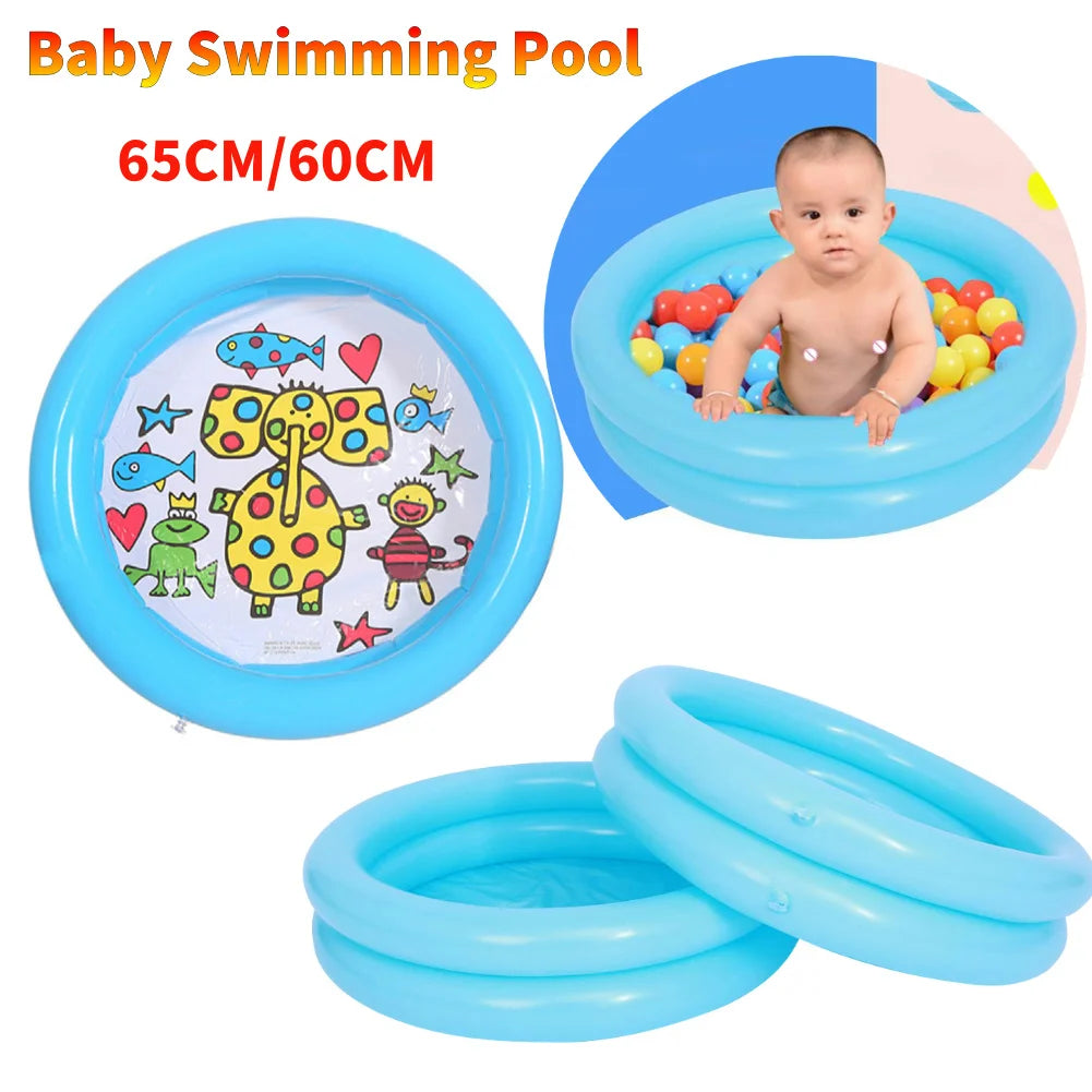 65/60CM Summer Baby Inflatable Swimming Pool Portable Kids Outdoors Sport Play Toys Round Basin Bathtub Garden Paddling for 0-3Y