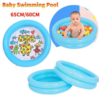 65/60CM Summer Baby Inflatable Swimming Pool Portable Kids Outdoors Sport Play Toys Round Basin Bathtub Garden Paddling for 0-3Y