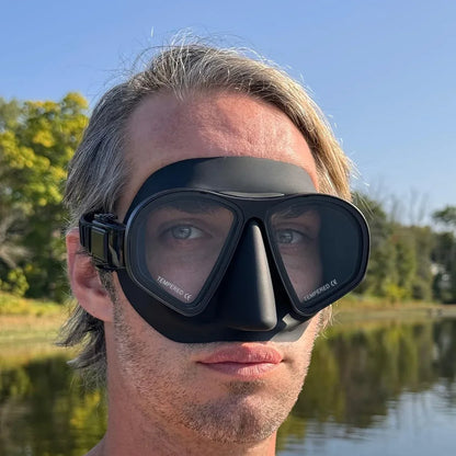 Aluma Pro Dive Mask with Anti-Fog Spray,Low Volume Tempered Glass Lens for Scuba, Snorkeling & Freediving, Adults  Gear