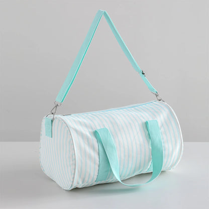 Striped Duffle Bag Women Canvas Travel Overnight Bag With Detachable Adjusted Strap Weekender Bag Vacation