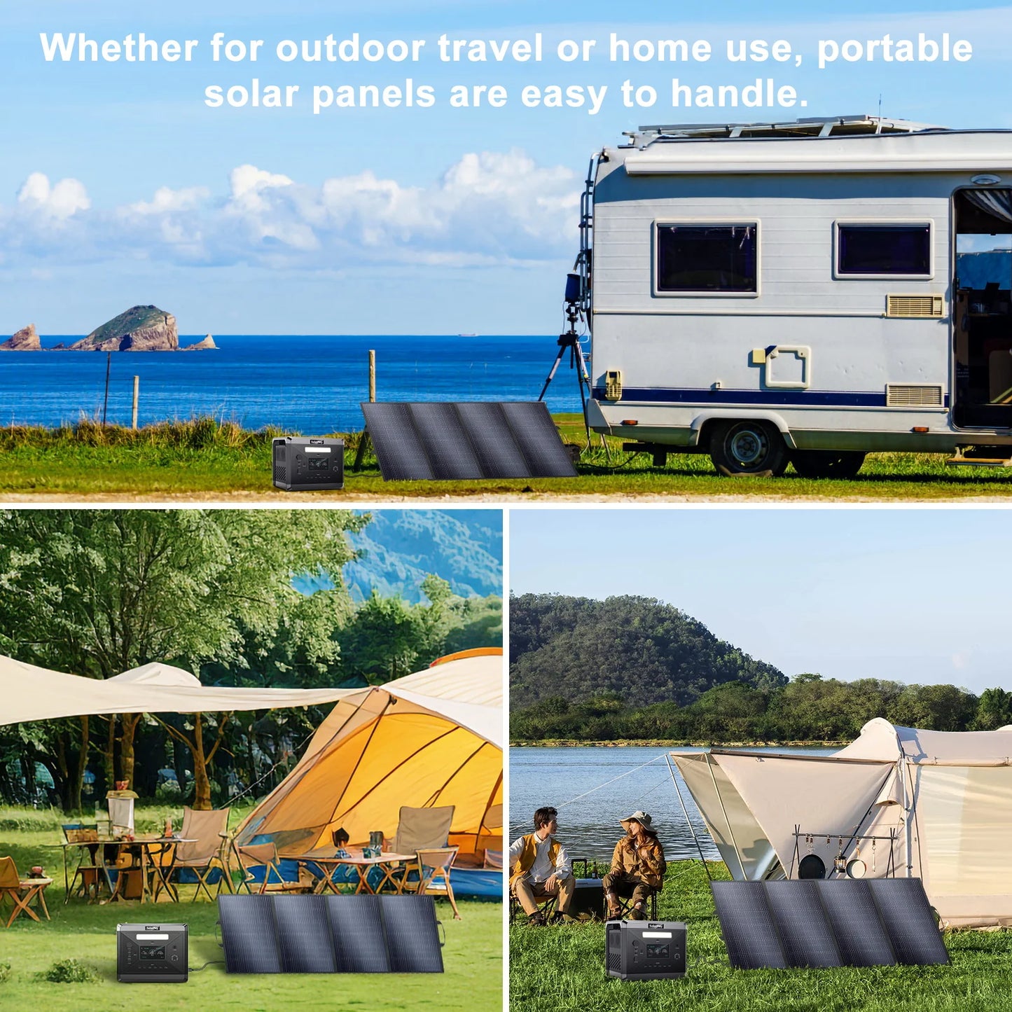 SOLARPLAY 3600W Portable Power Station 3840WH Outdoor Generator With Folable Solar Panels For Home Emergency Outdoor Camping