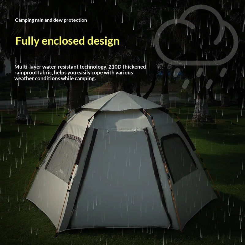 Camping Tents Automatic Pop Up Beach Camping Tent Portable Foldable Waterproof UV Sun Shade Instant Hexagonal Shelter Outdoor