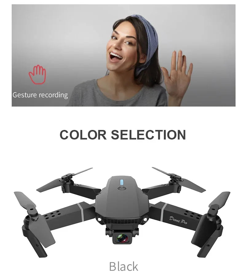 2025 E88 Pro WiFi FPV Drone - Single/Dual 4K/1080P Camera, Wide-Angle HD, Altitude Hold, Foldable Quadcopter RC Helicopter Toy