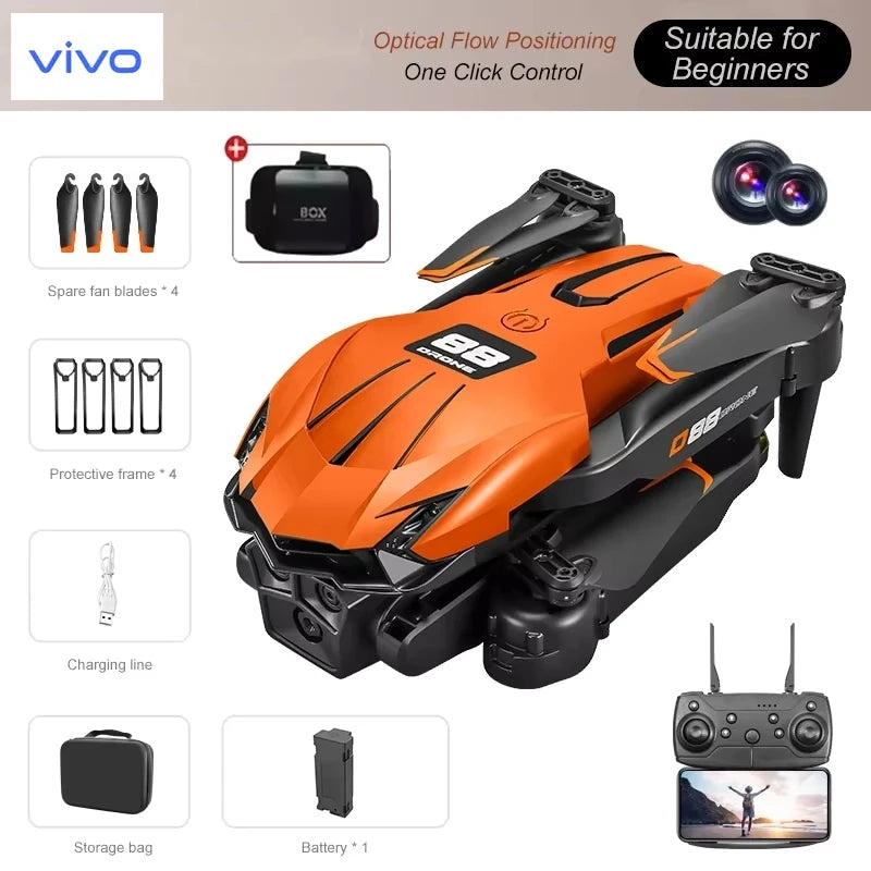 VIVO D88 Drone 8K Aerial HD Dual Camera Photography Intelligent Obstacle Avoidance Brushless Motor 5G WIFI GPS Return VR Drone