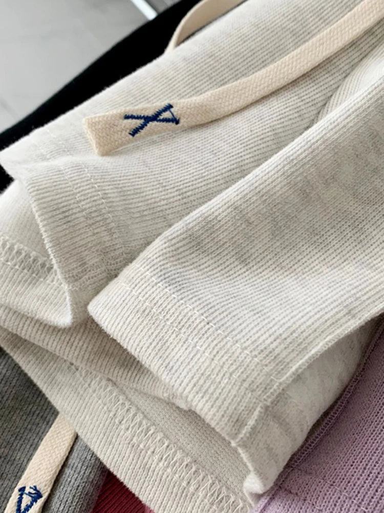 2026 Summer Shorts Women Elasticity Lovely Girls Korean Style Sweet Students Harajuku Simple Pure Gray Trousers Female New