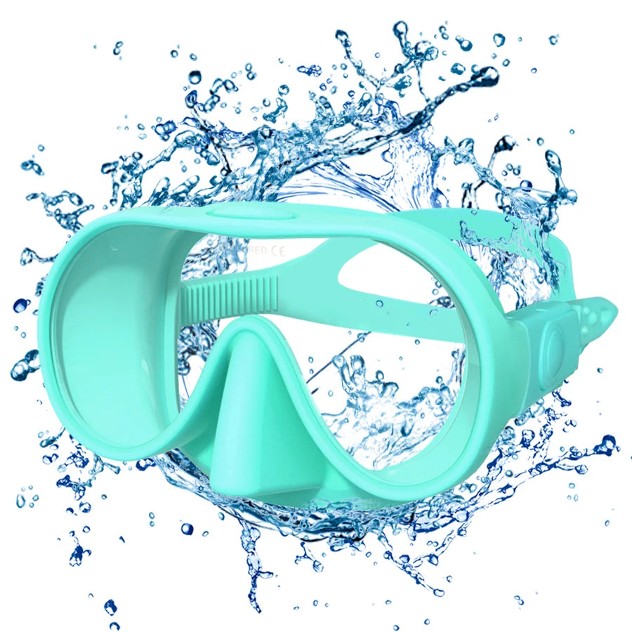 Diving facial mirror, anti -fog 180 ° snorkeling facial mirror, deep water diving mask diving goggles with respiratory tube