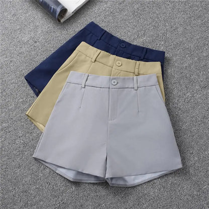 Women Suit Shorts Elegant High Waist White A Line Wide Leg Suit Short Commute Summer Suit Shorts Casual Slim Hot Short Pants