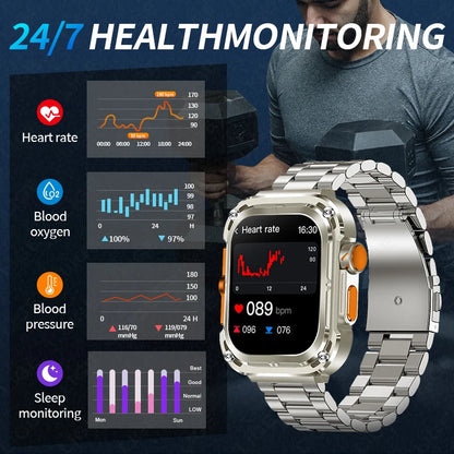 New 2.1" Ultra HD NFC Bluetooth Call Smart Watch Men Compass GPS Track 460mAh Battery Waterproof Smartwatches For women men