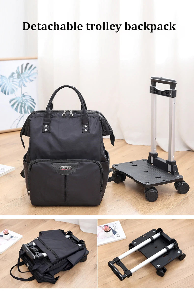 Wheeled bag for travel trolley bags Women travel backpack with wheels Oxford large capacity Travel Rolling Luggage Suitcase Bag