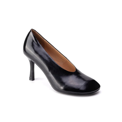 Woman Shoes Sexy Heeled For Retro Pumps French Style Leather Pumps Slip On European Spring High Heels Handmade Vintag Dress Pump