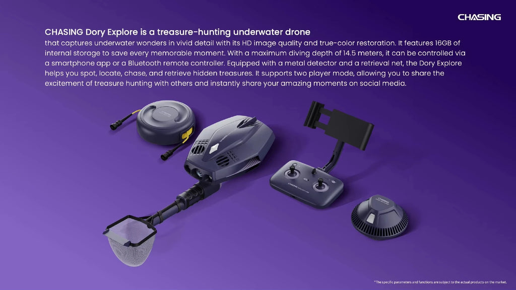 CHASING Dory Explore Underwater Exploration Treasure Hunting Drone Depth 14.5m 1080p HD with Metal Detector Underwater Drone ROV