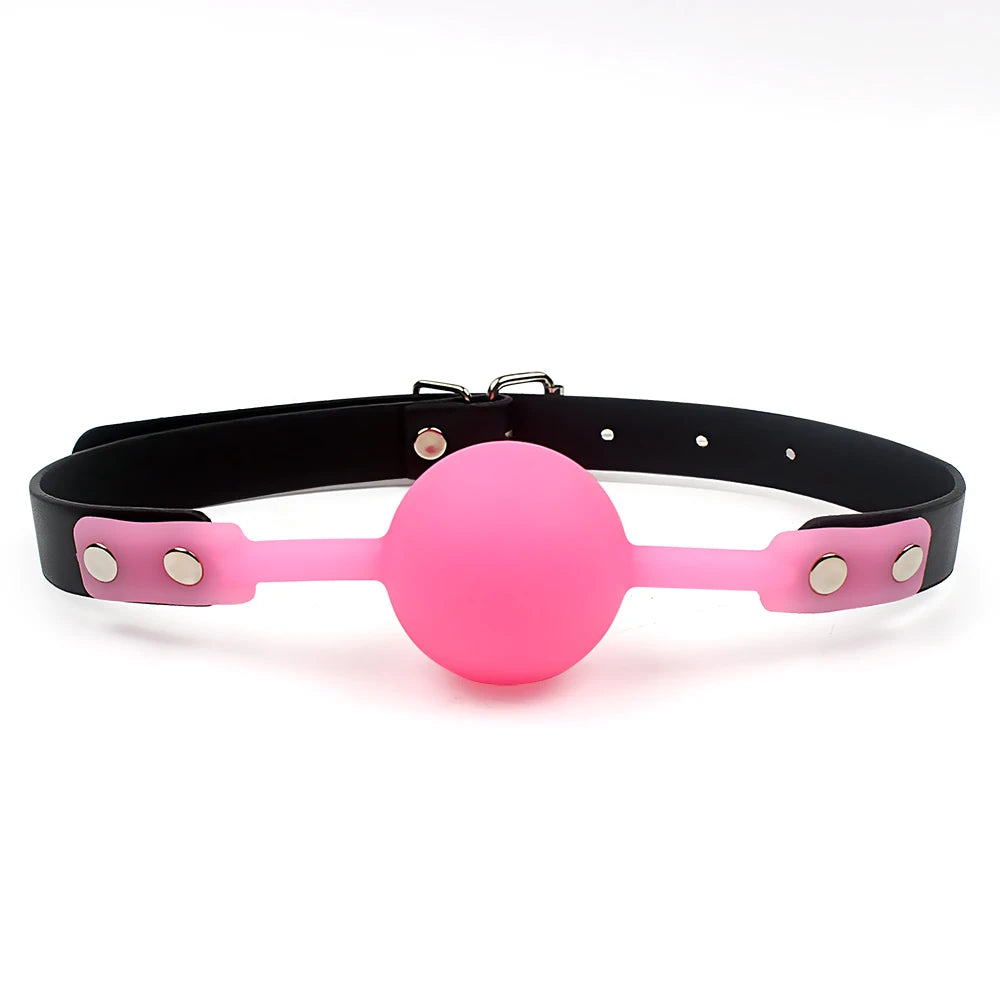 Adult Games Mouth Stuffed PU Leather Band Bondage Sex Toys for Couples Oral Fixation Silicone Ball Mouth Gag Restraints