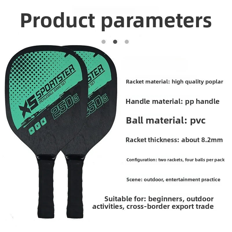 Ultimate Beginner Pickleball & Beach Tennis Paddles Set with 4 Balls – Outdoor Sports Fitness Combo for All Skill Levels