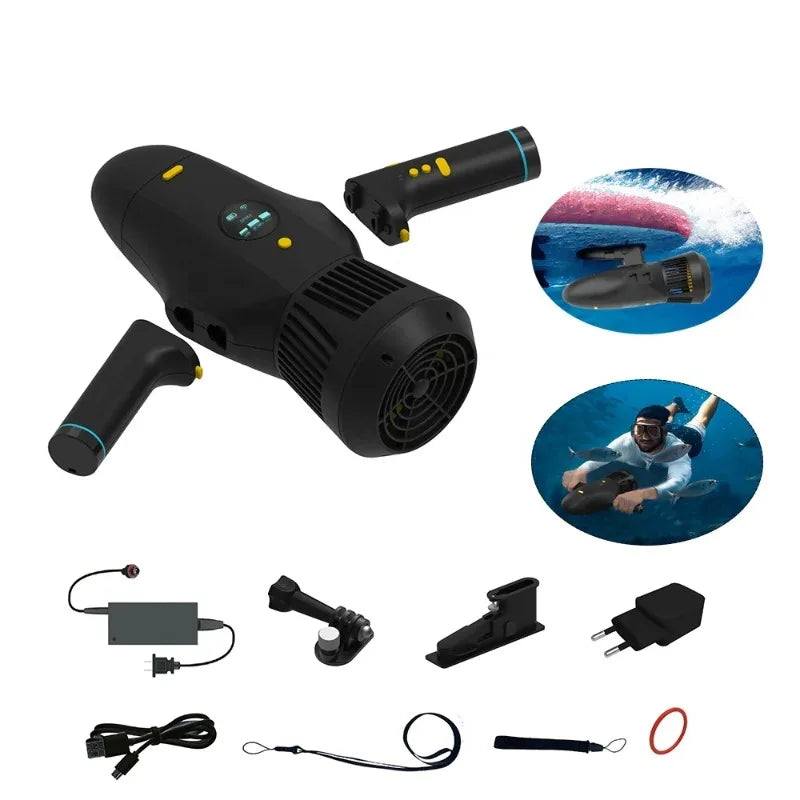 M1 Multi-fonctio Water Proof and Removable Battery Underwater Sea Scooter Electric Booster for Diving Snorkeling Sea Adventure