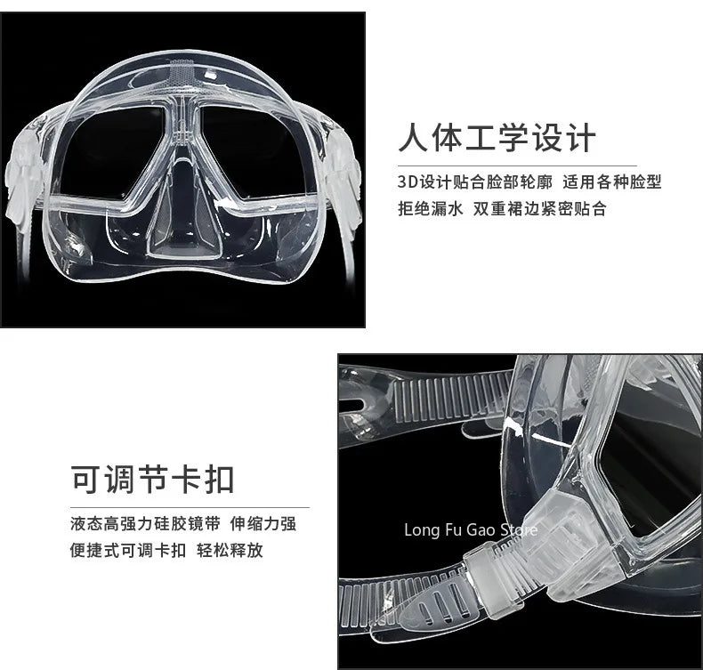 Freediving Mask Half Face Light Weight Low Volume Free Diving Goggles Silica Gel Diving Equipment