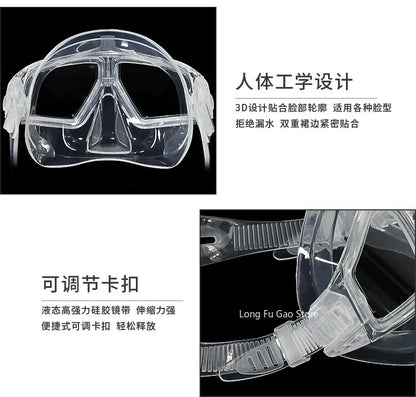Freediving Mask Half Face Light Weight Low Volume Free Diving Goggles Silica Gel Diving Equipment