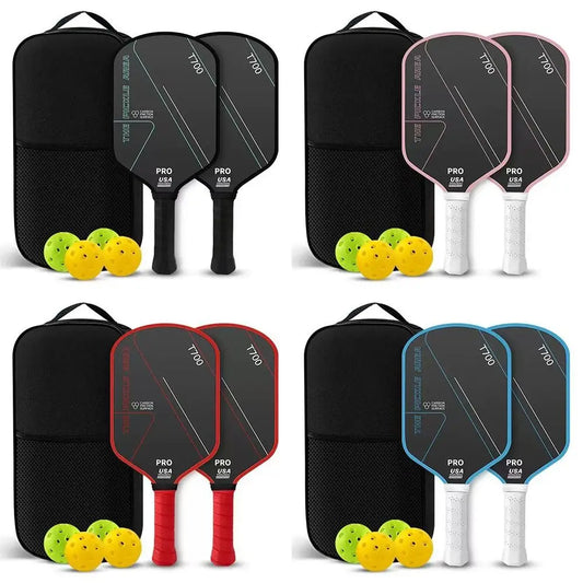Fashion T700 Pickleball Paddle Carbon Fiber 16MM Pickleball Rackets Set Lightweight USAPA Approved Professional Game Supplies
