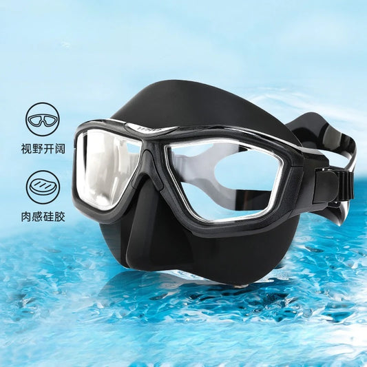 Professional Anti-fog HD Large Frame Diving Goggles Full Face Snorkeling Mask Freediving Scuba Equipment