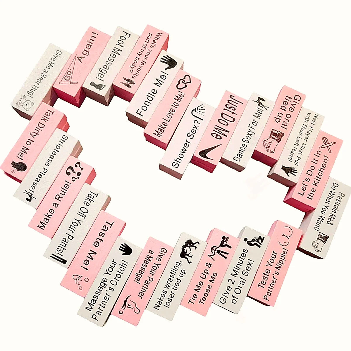 Forty Eight Piece Sex Block Game For Adults Sex Toys Featuring Wooden Block Tower Game For Couples Valentine Tumbling Tower