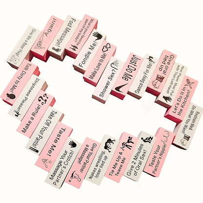 Forty Eight Piece Sex Block Game For Adults Sex Toys Featuring Wooden Block Tower Game For Couples Valentine Tumbling Tower
