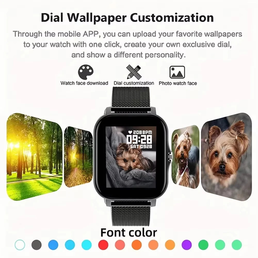 LAXASFIT 2026 New Smart Watch Bluetooth Talk Full Touch Screen Heart Rate Monitor Sports Fitness Smart Watch Men Women Gift