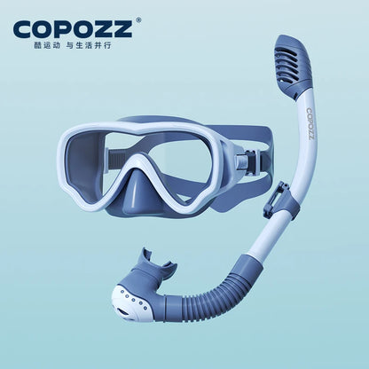 COPOZZ Underwater Scuba Diving Mask and Snorkel Anti-Fog Goggles Glasses Diving Swimming Easy Breath Tube Set for Kids Children