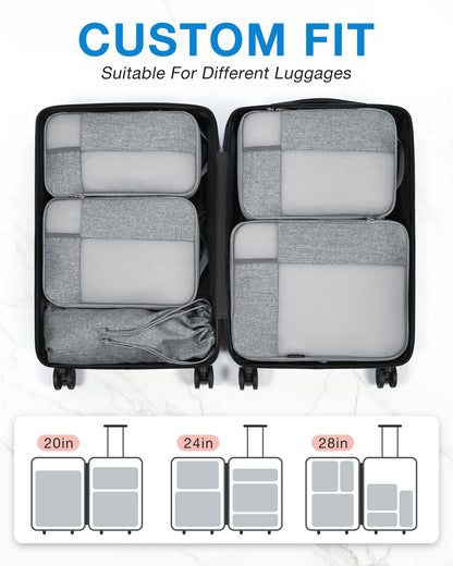 BAGSMART Compression Packing Cubes Men Travel Expandable Luggage Organizer  Carry on Luggage Packing Organizers for Women