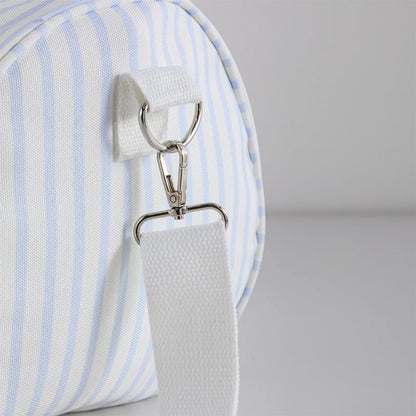 Striped Duffle Bag Women Canvas Travel Overnight Bag With Detachable Adjusted Strap Weekender Bag Vacation